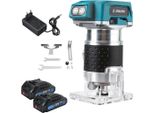 Fresatrice Per Legno - Fresatrice Per Bordi - 18 V - 2 Batterie - Motore Brushless - 6 Velocità - 30000 Giri/Min - Pinza Da 6,35 Mm - Arancione