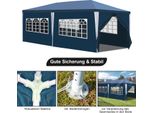Izrielar 3 X 6 M Gazebo Da Giardino Portatile Impermeabile Tenda Party Con Tubi A Spirale, Blu