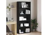 Maison Exclusive - Libreria Rovere Nera 80X30X189 Cm In Legno Multistrato