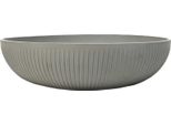 Vivanno Vaso Da Fiori In Fibra Di Vetro Plana, Grigio Scandinavo Scanalato - 34X9 Cm