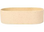 Vivanno Vaso Da Fiori In Fibra Di Vetro Solena, Color Crema Opaco Con Motivo - 35X20X10 Cm