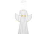 Costume Da Angelo Per Bambina Taglia 176 Cm – Abito Da Angelo Natalizio Con Ali E Aureola Per Halloween, Carnevale E Feste Di Fine Anno