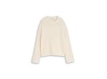 Tom Tailor Denim Damen Relaxed Fit Strickpullover Mit Lochmuster, Braun, Uni, Gr. M