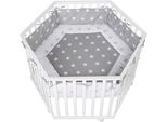 Laufgitter Roba "Little Stars, Natur, 6-Eckig", Baby, Beige (Natur), LaufstäLle Laufgitter, Mit Stoffeinlage Und Nestchen