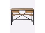 Schreibtisch Heine Home, Schwarz (Natur, Schwarz), B:120Cm H:78Cm T:48Cm, Tische, Schreibtisch