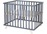 Laufgitter Roba "Luxe, Grau, 75X100 Cm", Baby, Grau (Anthrazit), LaufstäLle Laufgitter, Mit Laufgittereinlage Greyish Gesteppt