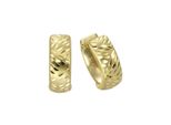 Paar Creolen Vivance "333 Gold Diamantiert 13Mm", Gelb, Ohrringe, Damen, One-Size, Gold, Klappcreolen