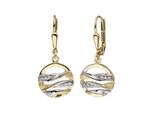 Paar OhrhäNger Jobo, Gold (Gelbgold 333), Ohrringe, Damen, Gelbgold 333, Rund 333 Gold Bicolor Mit 14 Zirkonia
