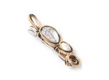 Brosche Firetti "Schmuck Geschenk Ansteckschmuck Tricolor", Rosa (Metallfarben, RoséGoldfarben, Schwarz, Weiß, Weiß), Broschen, Damen, Metall, Brosche, Mit Glasstein