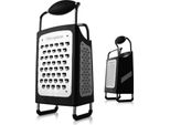 Microplane 34006 Grattugia Quadrata / Grattugia A Torre / Grattugia Da Appoggio, Acciaio Inox, Argento/Nero (1 Pezzo)