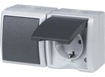 Rev Combinazione Completa Interruttore/Presa Aquaform Grigio Chiaro 0510231777 (0510231777)
