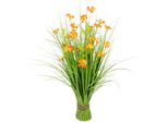 Kunstgras I.Ge.A. "Mit CosmeablüTen", Orange, B:32Cm H:68Cm L:32Cm, Obermaterial: 90% Kunststoff, 10% Polyester, Kunstpflanzen, Grasbusch, KüNstlich, Dekogras