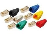 Spina Logilink RJ45, Cat.5E, Con Guaina Di Protezione, Gialla Spina Modulare 8P8C Per Cavi Rotondi, Contatti Placcati Oro (MP0015)