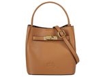 UmhäNgetasche Cluty, Damen, Gr. B/H/T: 18Cm X 19Cm X 13Cm Onesize, Cognac, Leder, Leicht GläNzend, Unifarben, Taschen UmhäNgetasche, Echt Leder, Made In Italy