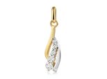 KettenanhäNger Firetti "Schmuck Geschenk Gold 333 Halsschmuck AnhäNger", Gelbgoldfarben, WeißGoldfarben, Kristallweiß, Kristallweiß, SchmuckanhäNger, Damen, Gelbgold 333, 0,8 G, KettenanhäNger, Mit Zirkonia (Synth.)