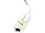 Techly Usb 3.1 Typ C RJ45 10/100/1000 Adapter, Weiß