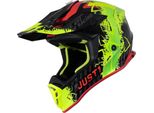 Casco Moto JUST1 J38 Mask Giallo Neon/Rosso/Nero Xl