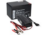 Batteria Al Piombo 12V 12Ah + Caricabatteria 5A Compatibile 14Ah 15Ah Agm Piombo-Gel Qb