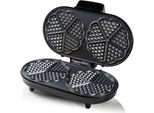 Doppia Piastra Per Waffle Bestron Per Waffle Classici A Forma Di Cuore, Piastra Per Waffle Con Luce Di Cottura E Rivestimento Antiaderente, 1.200 Watt, Colore: Argento