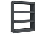 Syfax™ Libreria/Divisorio Grigio 100X30X103 Cm In Massello Di Pino