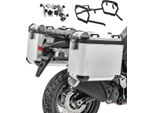 Valigia In Alluminio + Portavaligie Per Bmw F 800 Gs/ Adventure 08-18 GX38 Argento