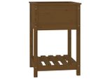 Vidaxl Fioriera Con Ripiano Marrone Miele 54X54X81 Cm In Legno Di Pino Massiccio