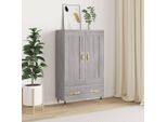 The Living Store Credenza Grey Sonoma 69,5X31X115 Cm Materiale A Base Di Legno