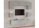 Maison Exclusive - Set Mobili Porta Tv 8Pz Grigio Cemento In Legno Multistrato
