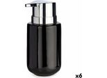 Dosatore Di Sapone Berilo J1017-A-NEGRO Nero Argento Metallo Ceramica 350 Ml 7 X 14,5 X 8,5 Cm (6 Unità)