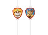 Tubi Di Carta (Cannucce) Con Medaglione Psi Patrol 4 Pz.