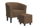 Syfax™ Poltrona Cabriolet Con Poggiapiedi Marrone In Tessuto