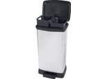 Curver Deco Duo Pedal Bin Cestino Per Rifiuti 23 23L Argento Cestini Per Rifiuti Articoli Per La Casa Moderni,