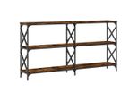 Syfax™ Tavolo Consolle Rovere Fumo 156X28X80,5 Cm In Legno Multistrato