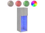 Syfax™ Mobile Tv Con Luci Led Grigio Sonoma 30,5X30X90 Cm