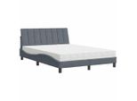 Syfax™ Letto Con Materasso Hanko Grigio Scuro 140X200 Cm In Velluto