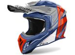 Airoh Aviator Ace 2 Engine Motocross Helm, Blau/Orange, S (55/56)