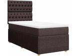 Vidaxl Letto A Molle Con Materasso Marrone Scuro 90X190 Cm In Tessuto