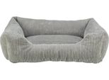 Trixie Vital Bed Jonna Letto Ortopedico Rettangolare, Peluche A Coste, Grigio
