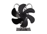 Ventilatore Termico A 6 Pale Per Stufe A Legna E Caminetti – Aumenta La Circolazione Dell'aria Calda, Funzionamento Silenzioso, Nero