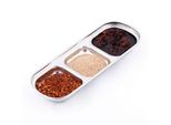 Salsiera In Acciaio Inox, Contenitore Per Spezie, Piatto Per Snack, Vassoio Da Portata Diviso, Utensili Da Cucina Con 3 Scomparti