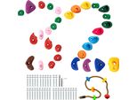 Vevor 32 Prese Per L'arrampicata, Rocce Per L'arrampicata Di Diverse Dimensioni E Colori Per Bambini E Adulti, Prese Per Pareti D'arrampicata Con Corda D'arrampicata Colorata E Materiale Di Fissaggio, Prese Per Pareti D'arrampicata