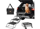 Rampa Per Animali Skyshalo, Gradini Pieghevoli A 4 Gradini Per Cani, Rampa Per Auto In Alluminio Con Rivestimento Antiscivolo, Gradini Facili Da Trasportare Per Suv E Camion, Trasporta Fino A 250 Libbre