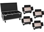 Eurolite Set 4X Akku Multiflood Ip 18X10W Rgbw Wash Crmx + Custodia Con Rotoli (20001034)