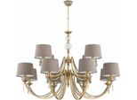 Casa Padrino Lampadario Barocco Ottone Con Patina / Grigio Ø 112 Cm