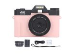 Fotocamera Digitale 4K Da 56 Mp, Schermo Ribaltabile A 180°, Autofocus, Anti-Shake, Zoom Digitale 16X Per Vlogging
