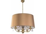Casa Padrino Lampada A Sospensione In Cristallo Barocco Ottone Con Patina / Marrone Ø 60 Cm