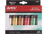 Artix PP184 Metalic Set Di Colori Acrilici 6 Colori X 35Ml