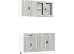 Vidaxl Set Di Armadietti Da Cucina 4 Pezzi Porto Grey Sonoma In Materiale Ligneo