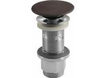 Set Di Scarico Per Lavabo 5/4", Click-Clack, Tappo In Cemento, 10-80 Mm, Marrone Scuro Opaco"