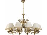 Casa Padrino Lampadario Barocco Ottone Con Patina / Crema Ø 83 X H. 70 Cm